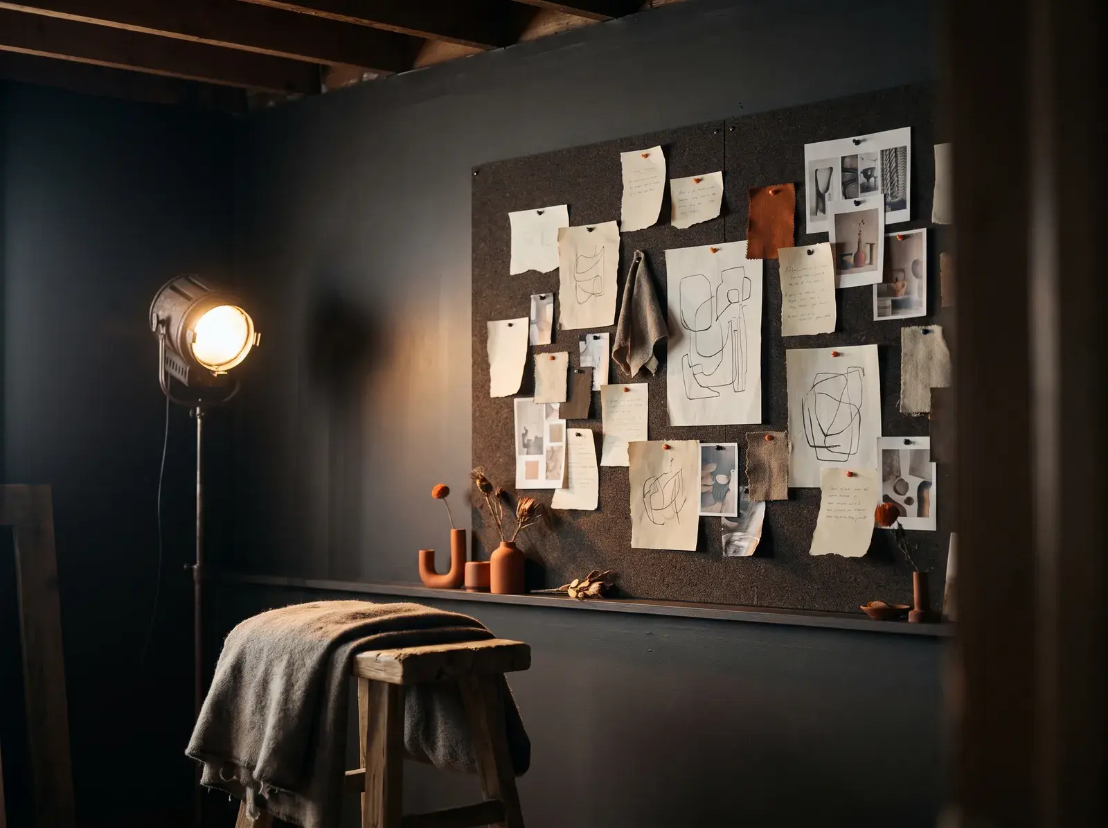 Founders' workshop with positioning notes on a wall