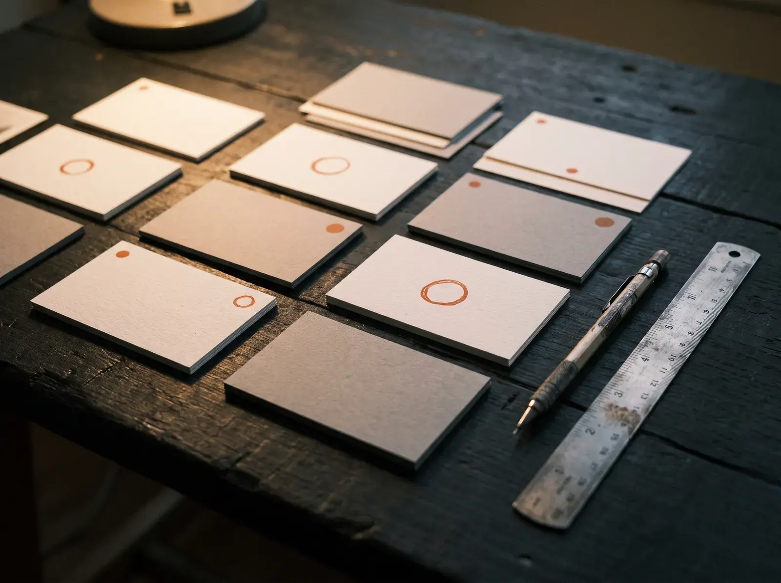 Structured campaign plan laid out as cards on a table