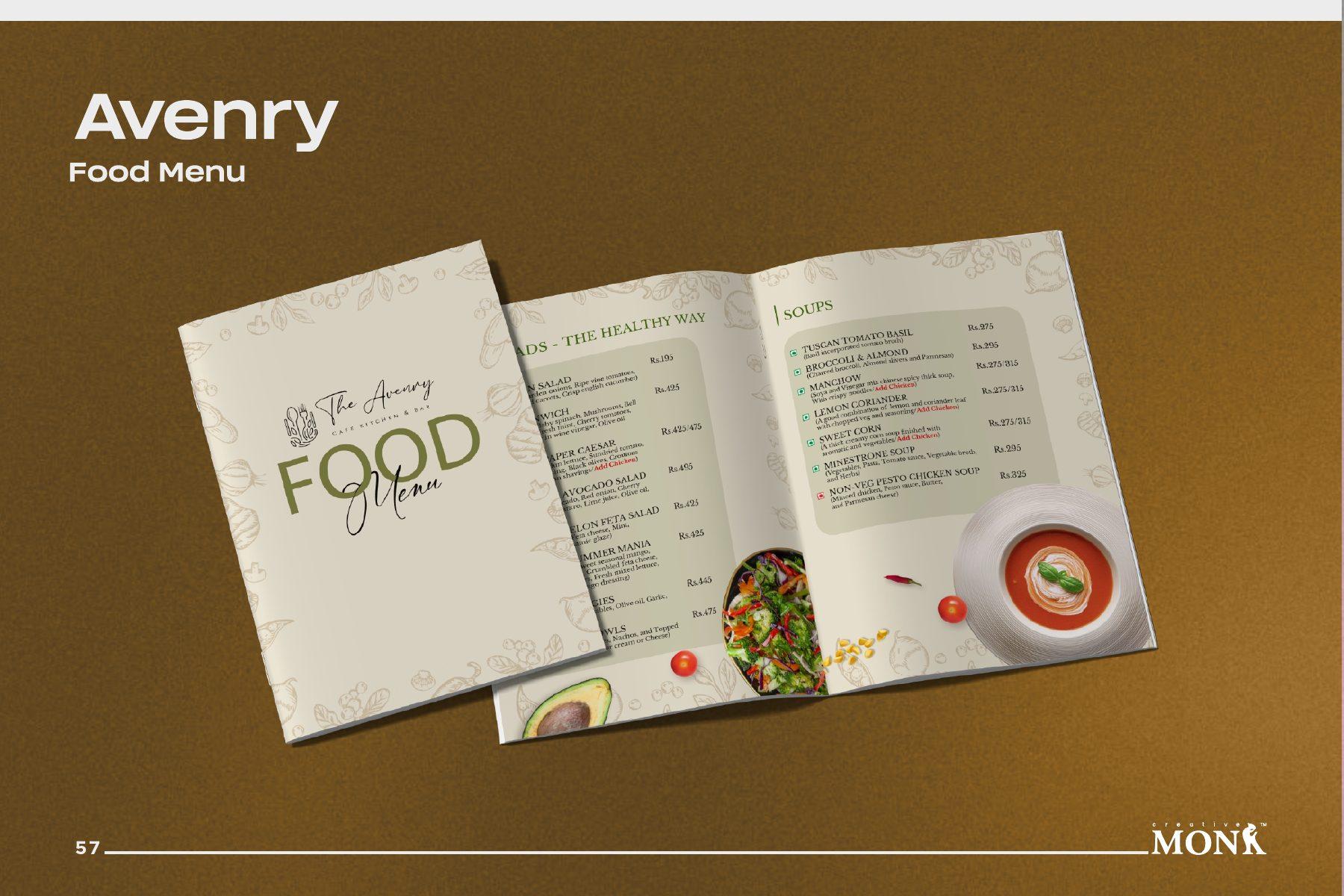 Dine-in menu — The Avenry