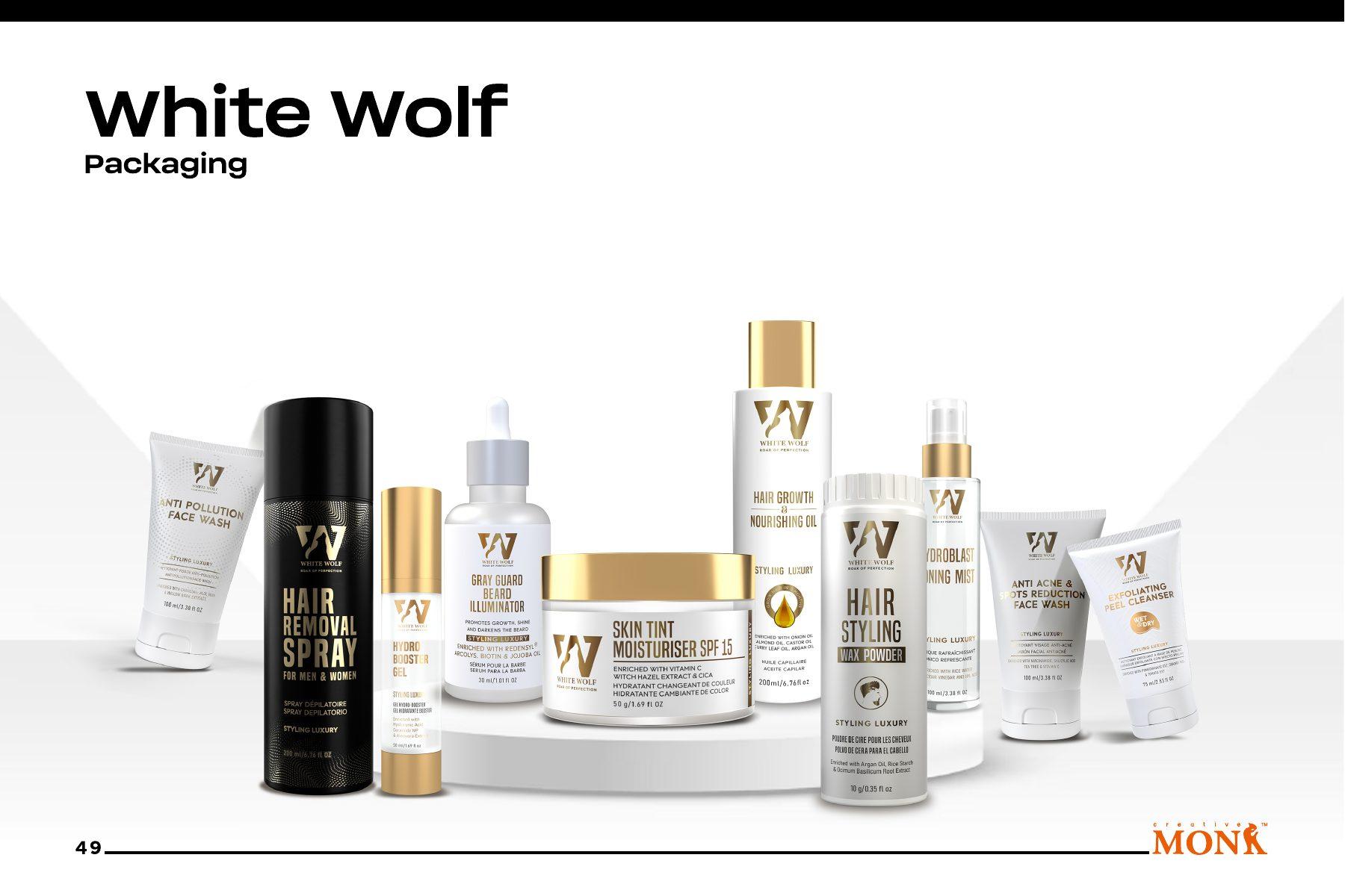 Grooming packaging — White Wolf