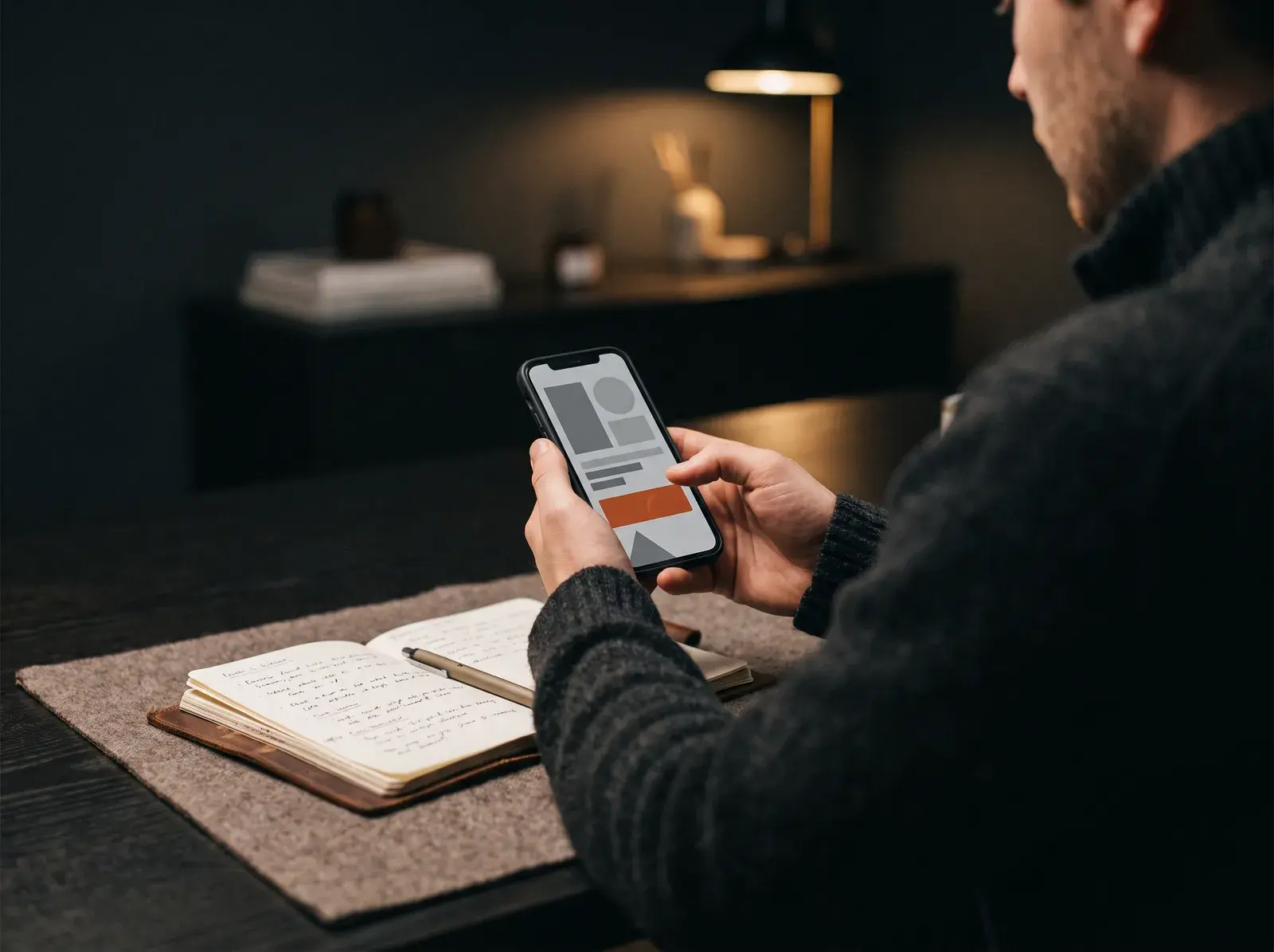 Usability test in progress with a participant using a phone